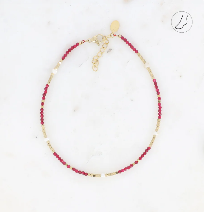 Bracelet de cheville pierres naturelles BALI