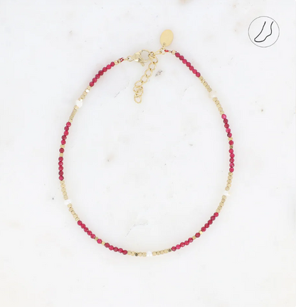 Bracelet de cheville pierres naturelles BALI