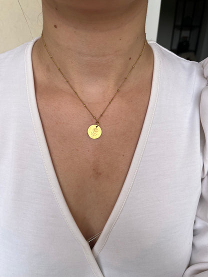 Collier FLEUR de naissance personnalisé