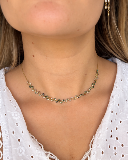 Collier zig zag en pierres naturelles ZIGZAG
