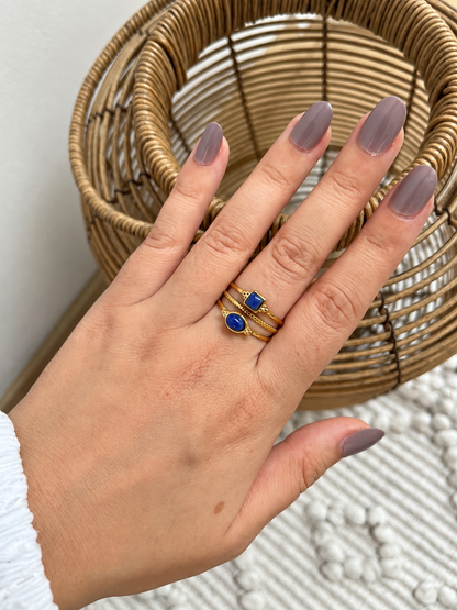 Bague double en pierres naturelles TESSA