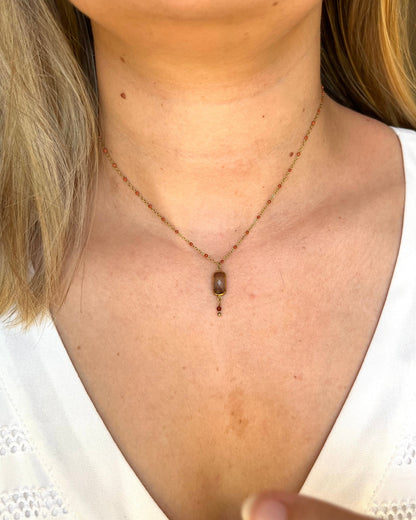 Collier cristal et pierre CLAIRE