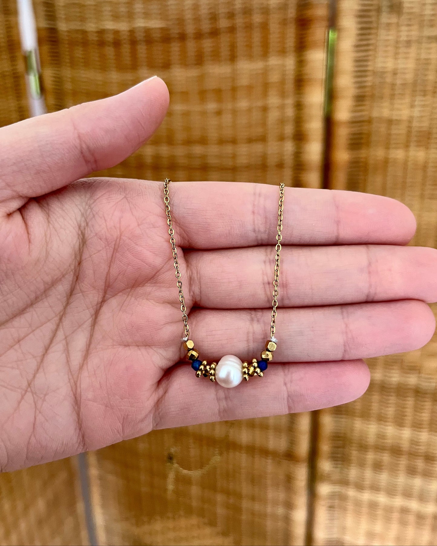 Collier perle et pierres naturelles SONALI