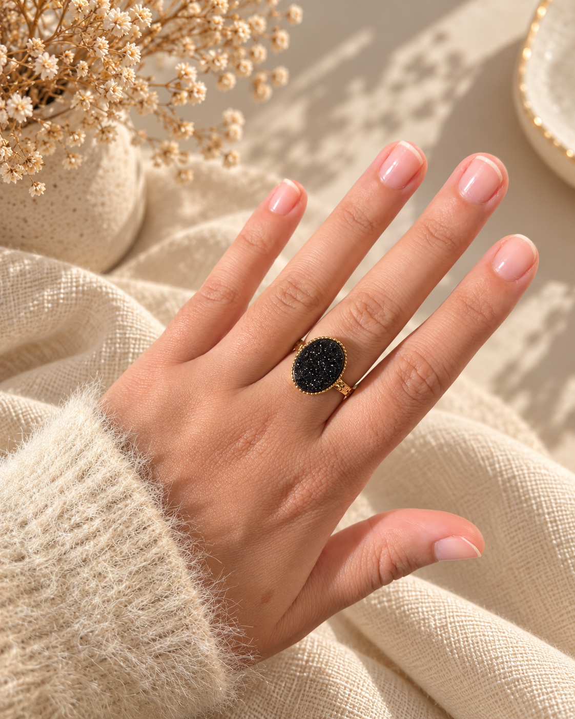 Bague pierre naturelle ovale ELINE