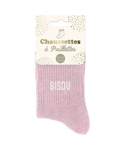 Chaussettes à paillettes Bisou