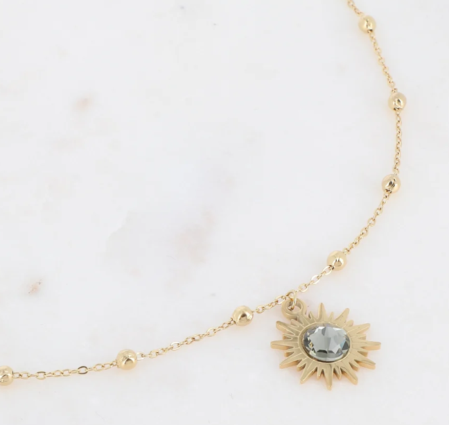 Précommande Collier soleil et cristal de Swarosvki SILOANE