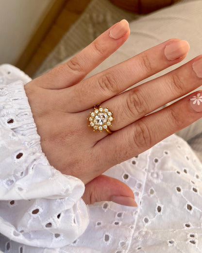 Bague avec gros strass élégant DAPHNEE