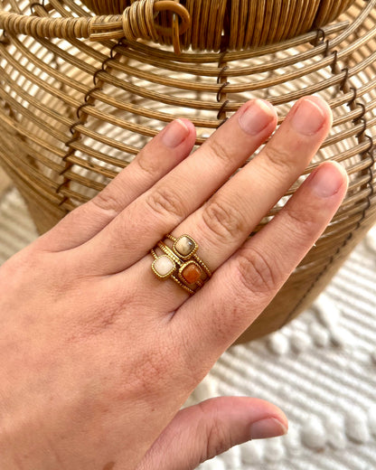 Bague trio pierres naturelles HALLY