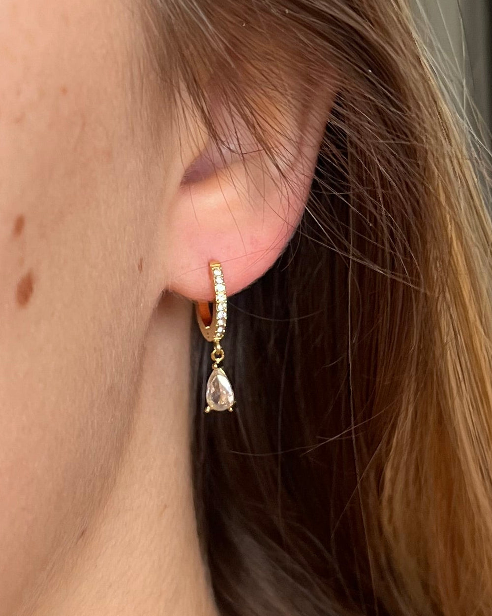 Créoles chics avec strass en acier inoxydable SOLANGE