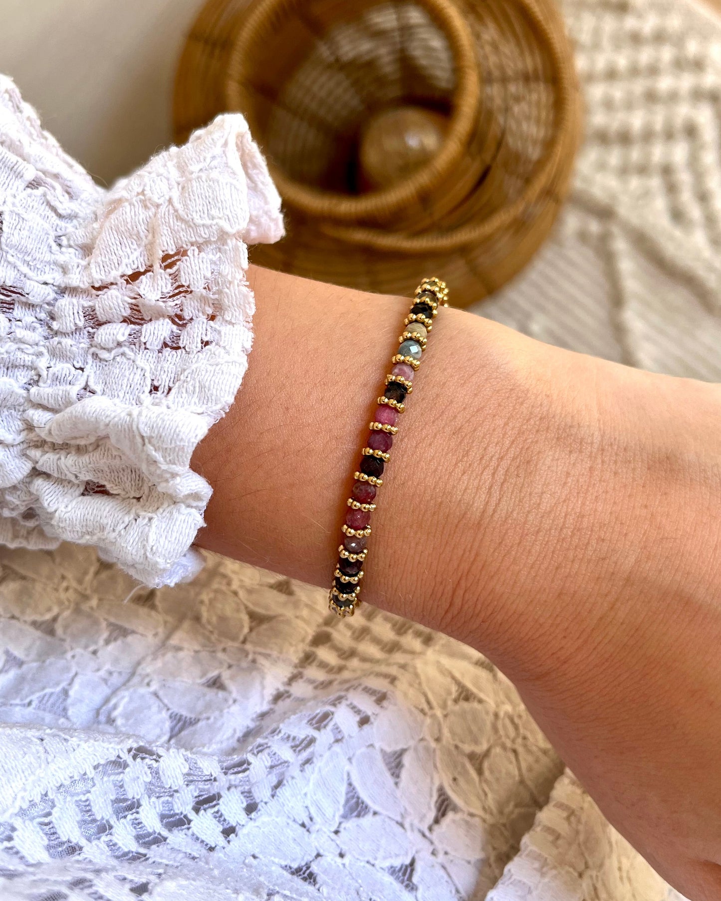 Bracelet sur cordon pierres naturelles VALENTINA