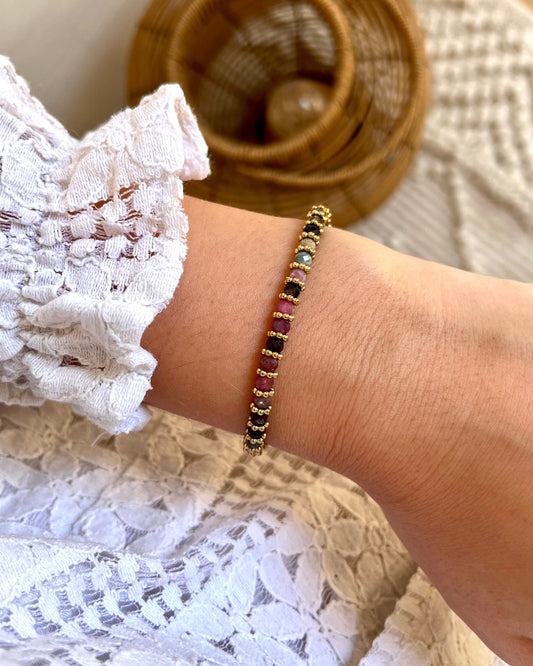 Bracelet sur cordon pierres naturelles VALENTINA