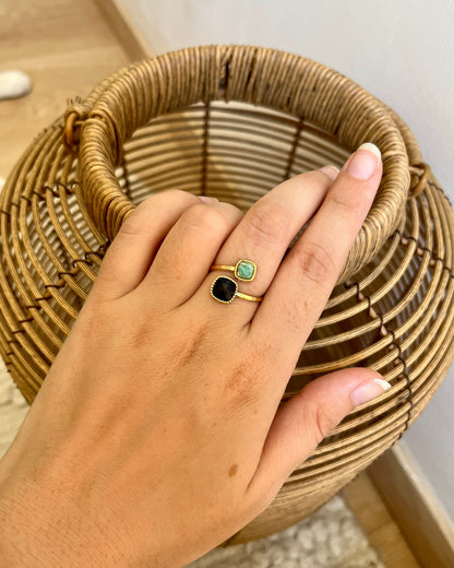 Bague double en pierres naturelles DELIA