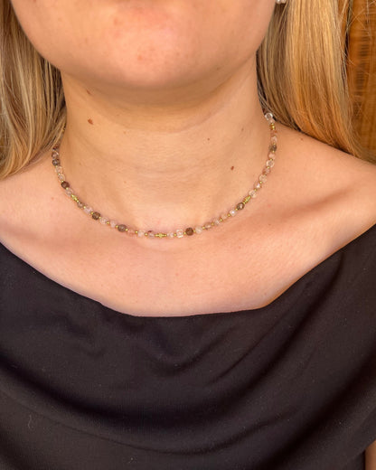 Collier en pierres naturelles cubiques CLEMENCE