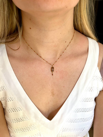 Collier cristal et pierre CLAIRE