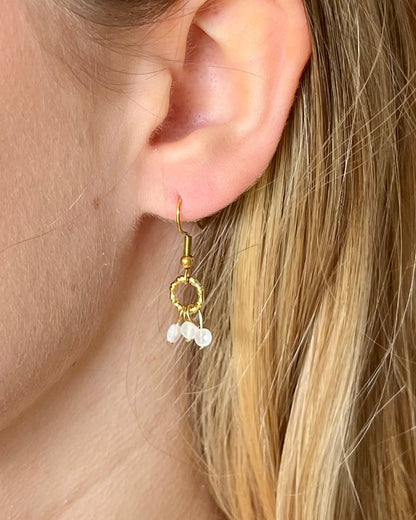 Boucles d'oreilles pierres naturelles CERISE
