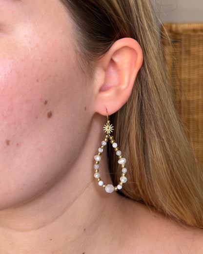 Boucles d'oreilles pierres naturelles soleil Ulysse