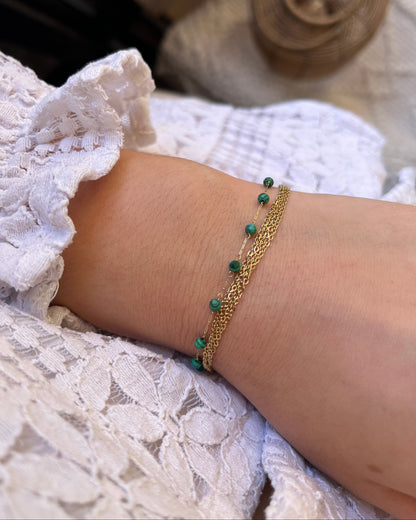 Bracelet 5 rangs pierres naturelles CINDY