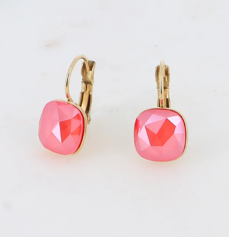 Précommande Boucles d'oreilles avec  cristal de Swarovski carré BEA