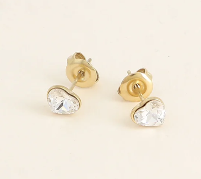 Précommande Puces coeur avec cristal de Swarovski COCO MINI