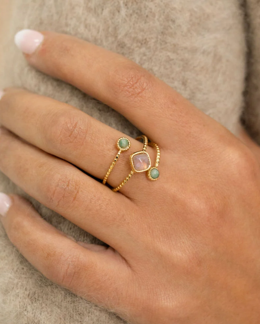 Bague 3 pierres naturelles APAS