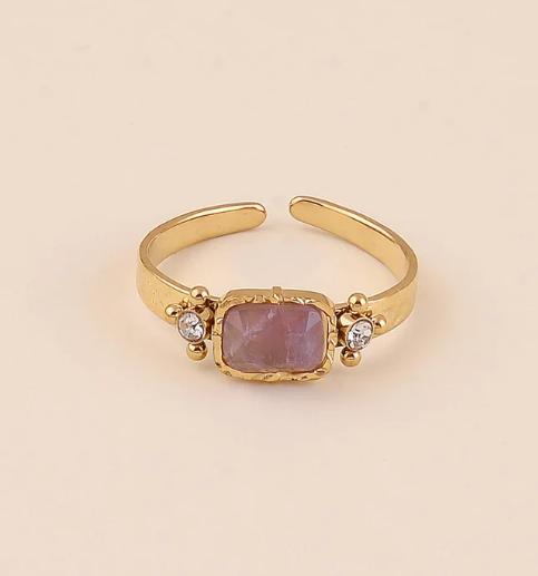 Bague strass et pierre naturelle DAYANA