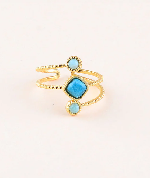 Bague 3 pierres naturelles APAS
