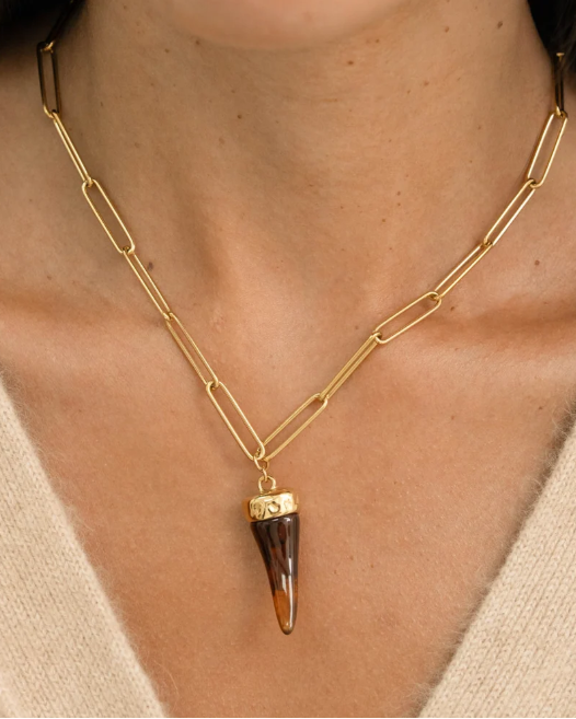 Précommande Collier avec corne en résine