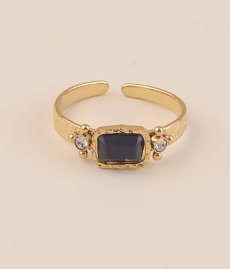 Bague strass et pierre naturelle DAYANA