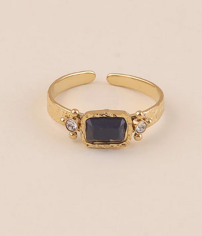 Bague strass et pierre naturelle DAYANA