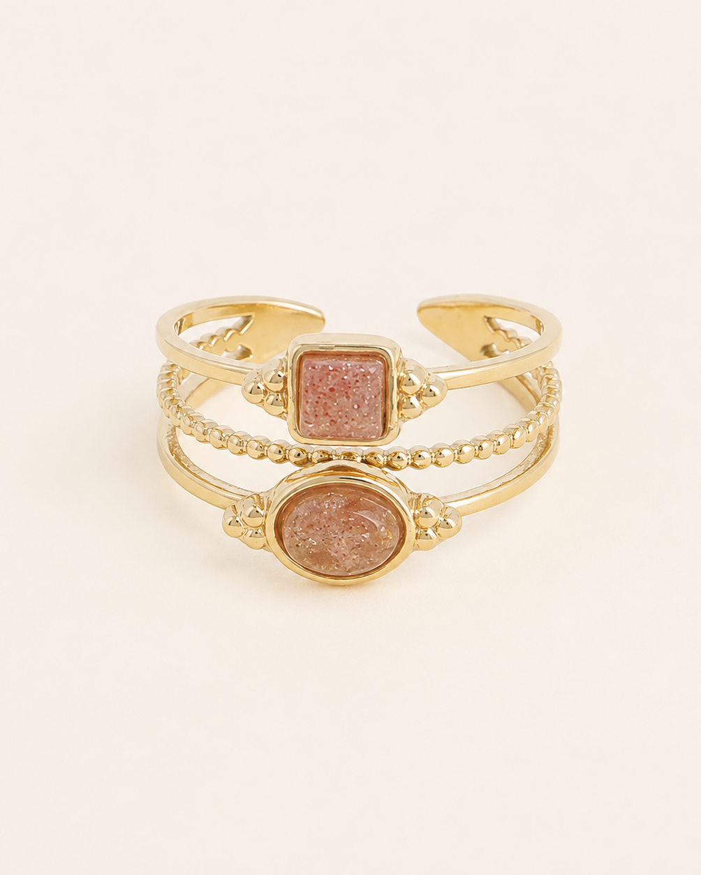 Bague double en pierres naturelles TESSA