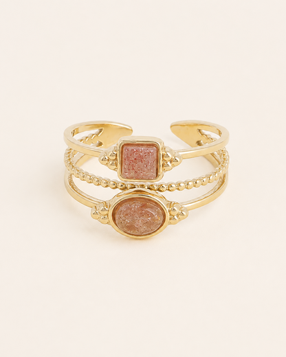 Bague double en pierres naturelles TESSA