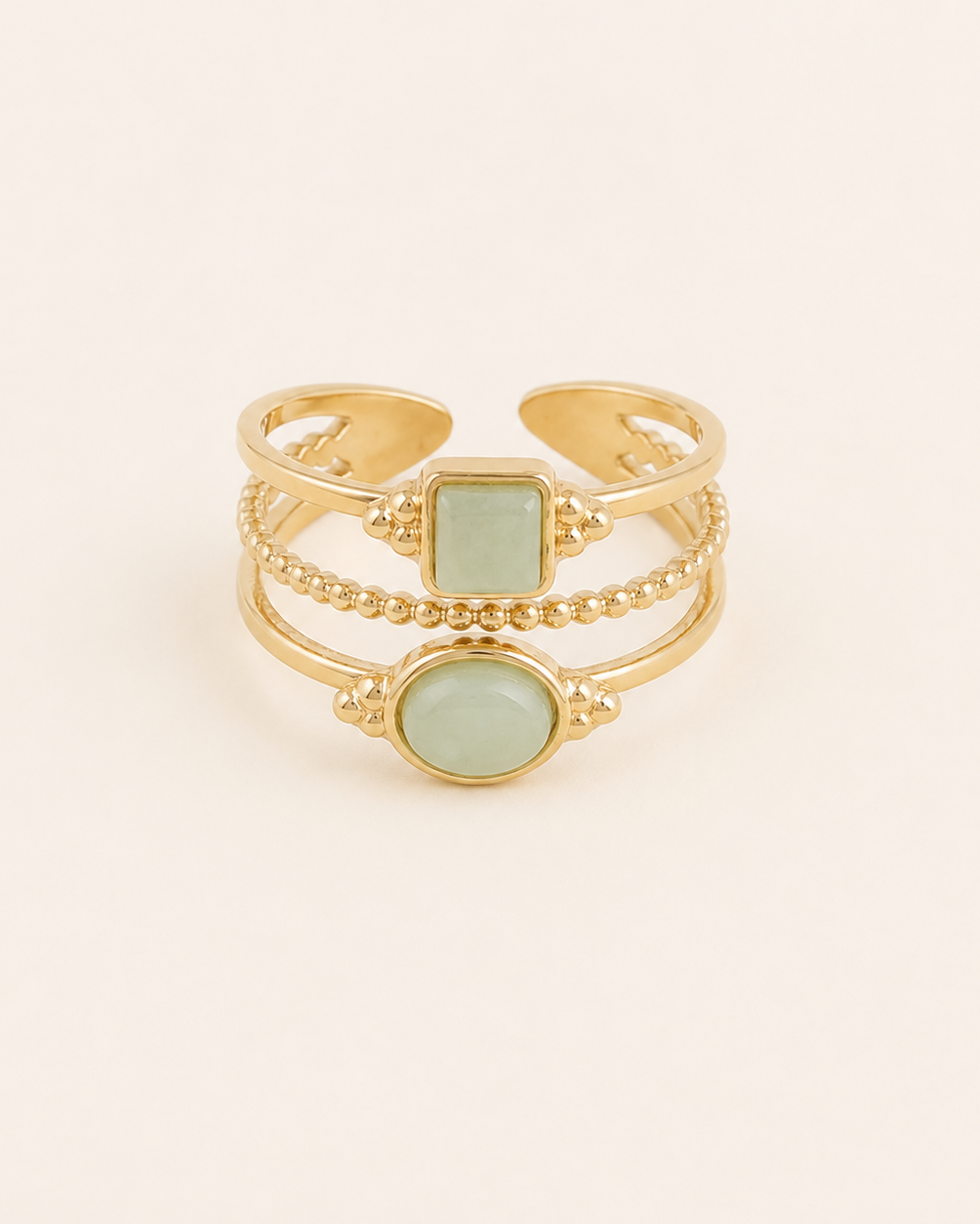 Bague double en pierres naturelles TESSA