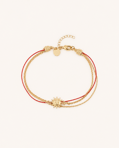 Bracelet cordon et pendentif soleil AMAE