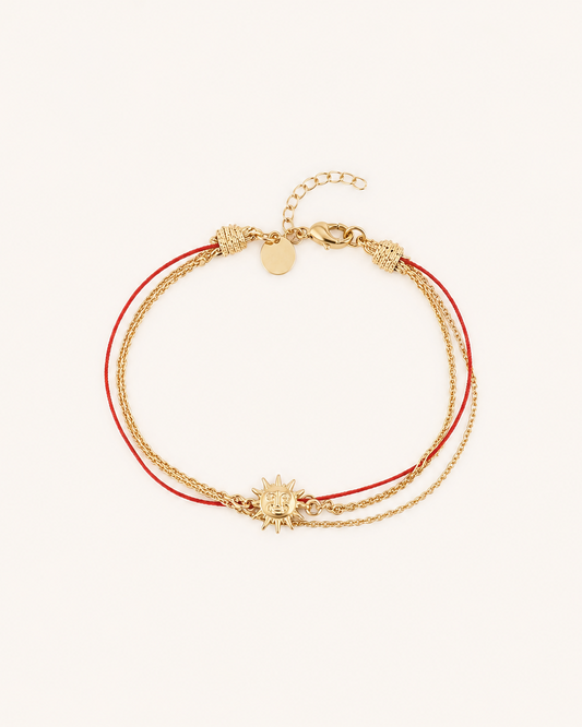 Bracelet cordon et pendentif soleil AMAE