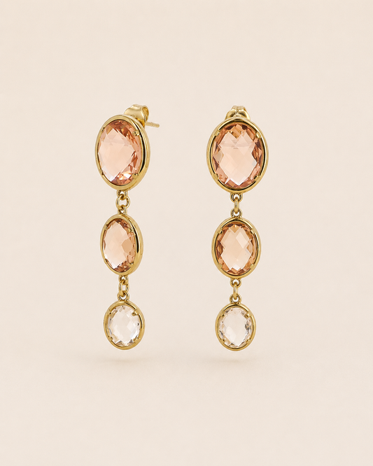 Boucles d'oreilles 3 cristaux ELOA
