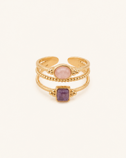 Bague double en pierres naturelles TESSA