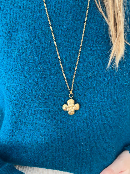 Sautoir fleur doré en acier inoxydable NALA