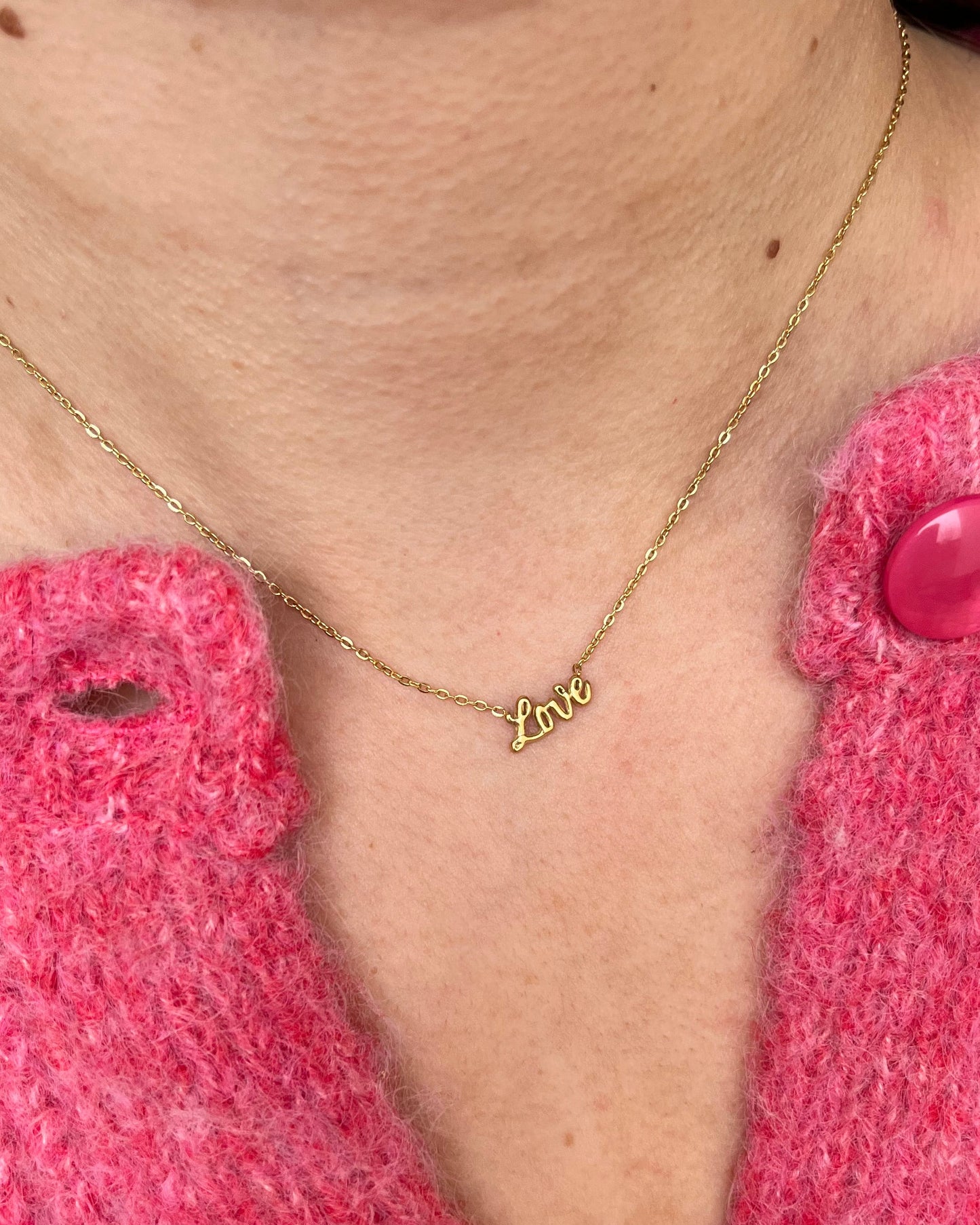 Collier avec pendentif love calligraphie Acier inoxydable LOVELI