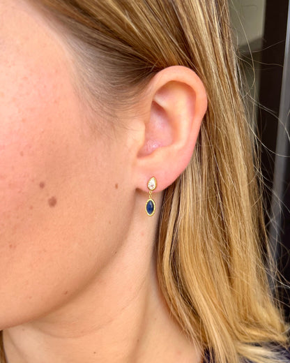 Boucles d'oreilles goutte cristal et pierre  SOHO