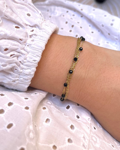 Bracelet 5 rangs pierres naturelles CINDY
