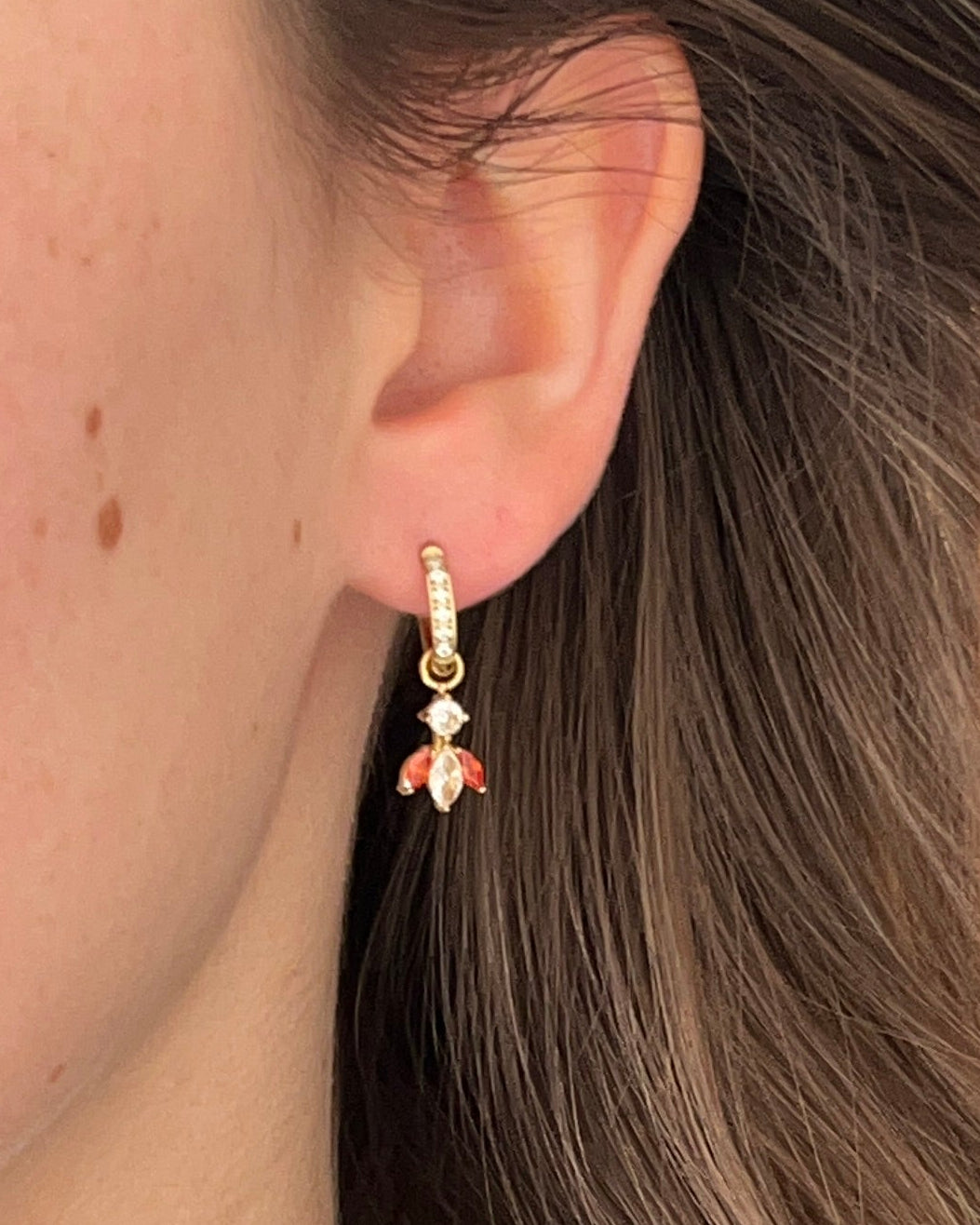 Boucles d'oreilles pendentif feuillage coloré KATARINA