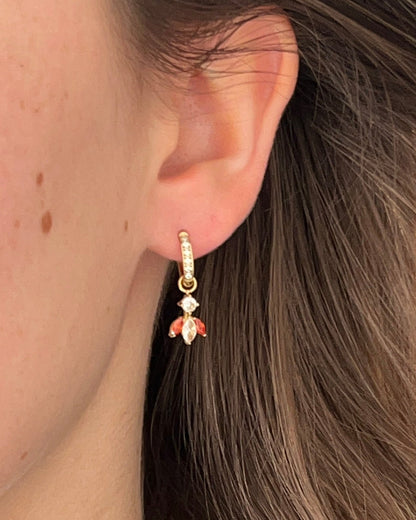 Boucles d'oreilles pendentif feuillage coloré KATARINA