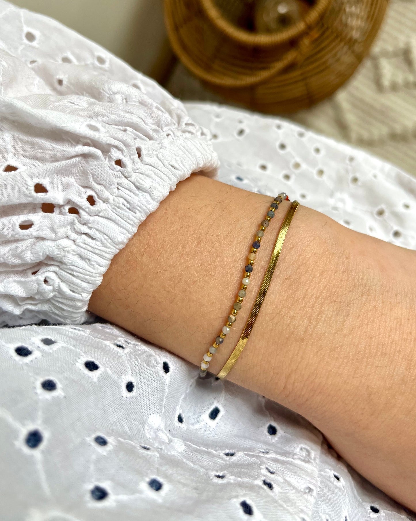 Bracelet double pierres naturelles ROSALIE