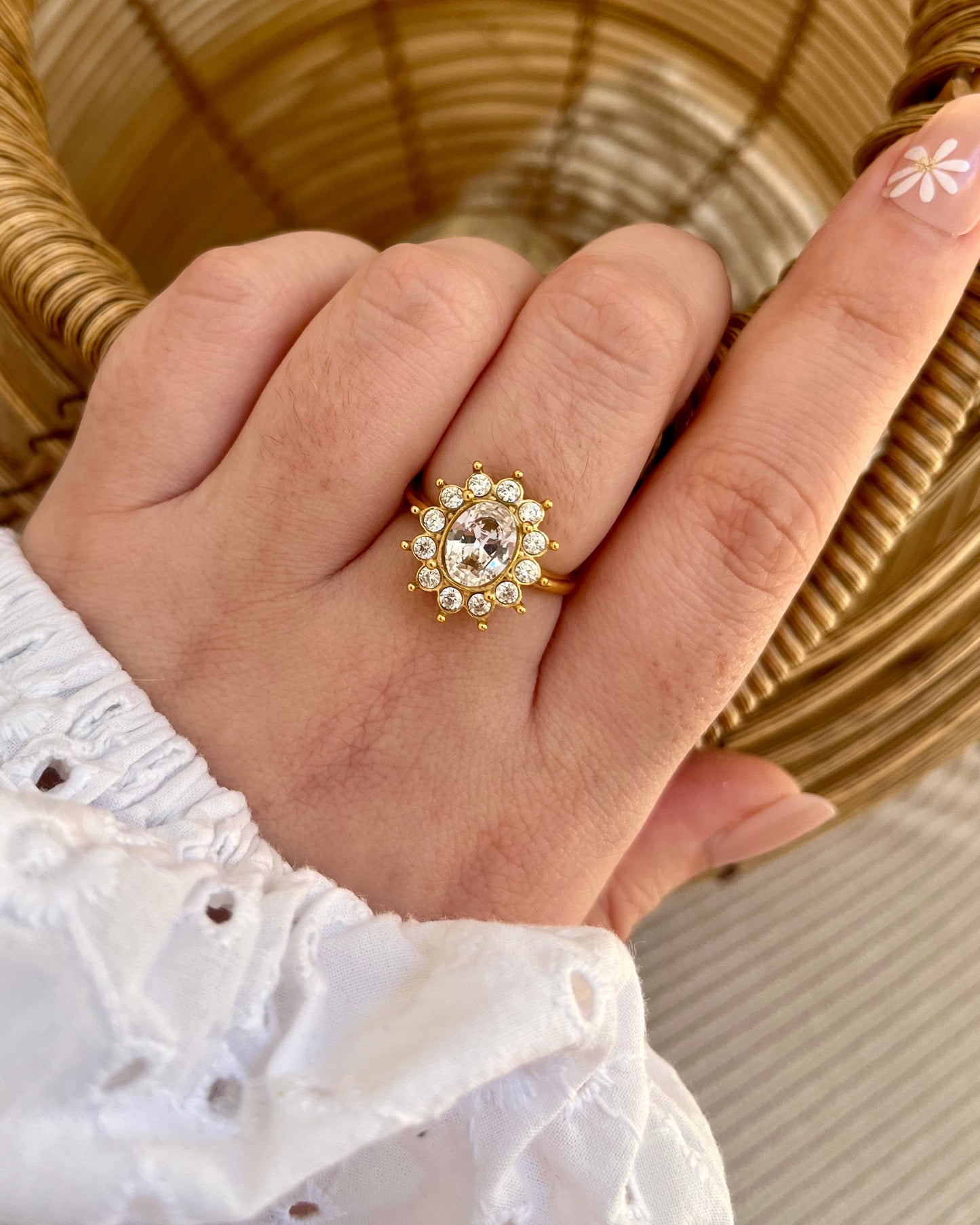Bague avec gros strass élégant DAPHNEE