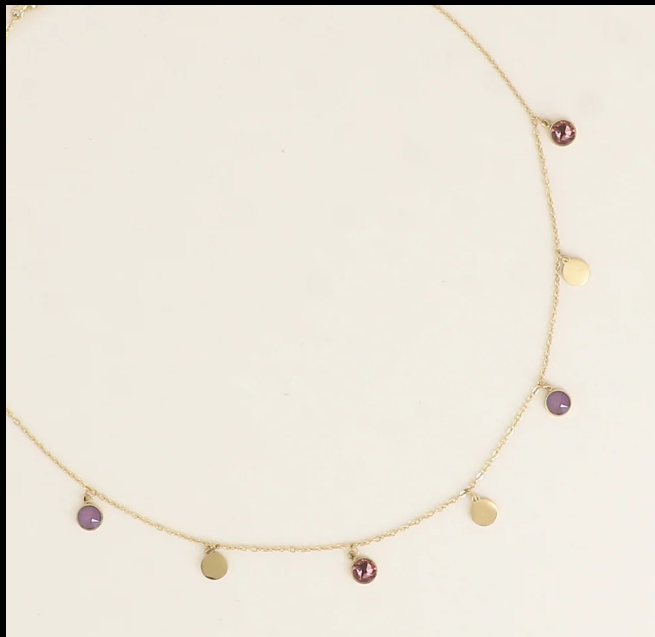 Précommande Collier pastilles et cristaux de Swarovski PERLIE