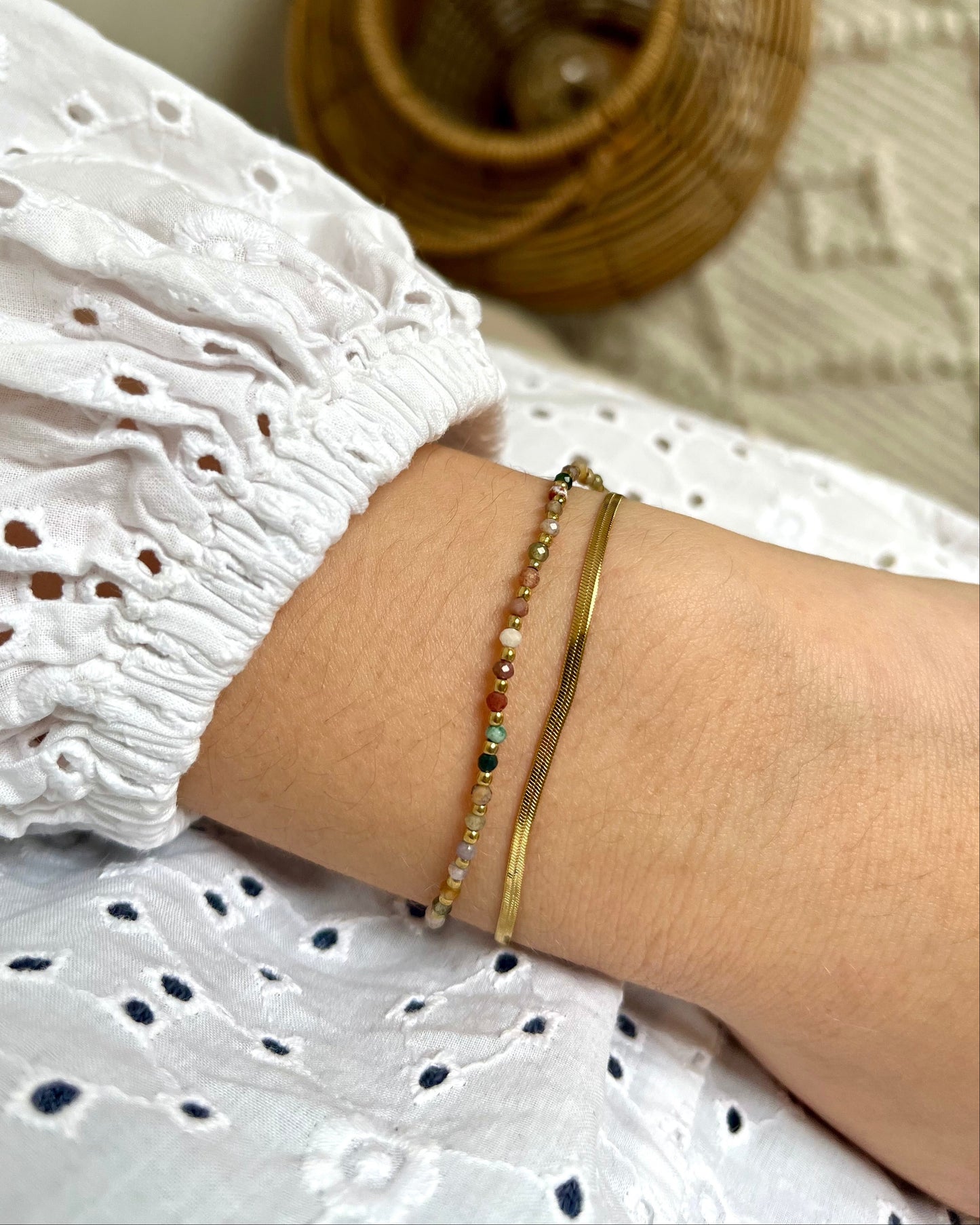 Bracelet double pierres naturelles ROSALIE