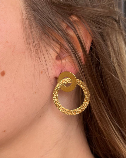 Boucles d'oreilles double anneaux entrelacés UMA