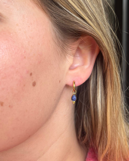 Créoles pendentif gouttes en pierres naturelles GOUTTE