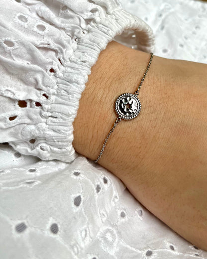 Bracelet médaillon étoile argenté Acier inoxydable ESMEE