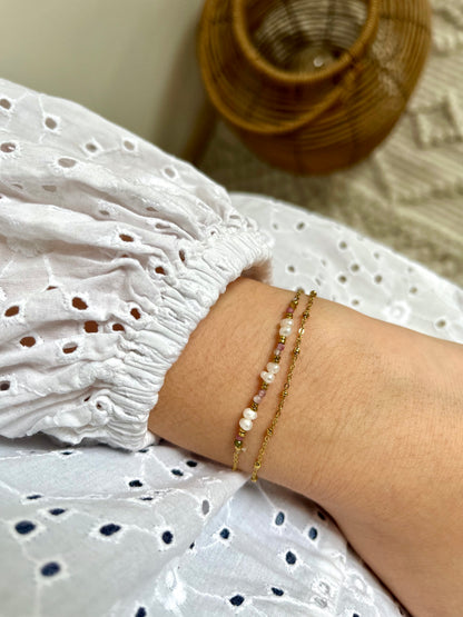Bracelet double rangs pierres naturelles ARYNE